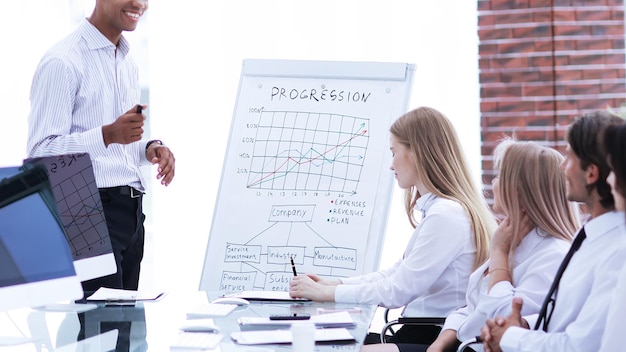 Pizarra con objetivos y métricas